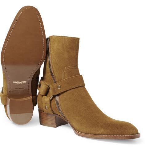 ysl mens boots brown suede|saint laurent male boots snakeskin.